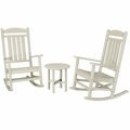 Polywood Presidential Sand Patio Set with Side Table and 2 Rocking Chairs 633PWS1091SA